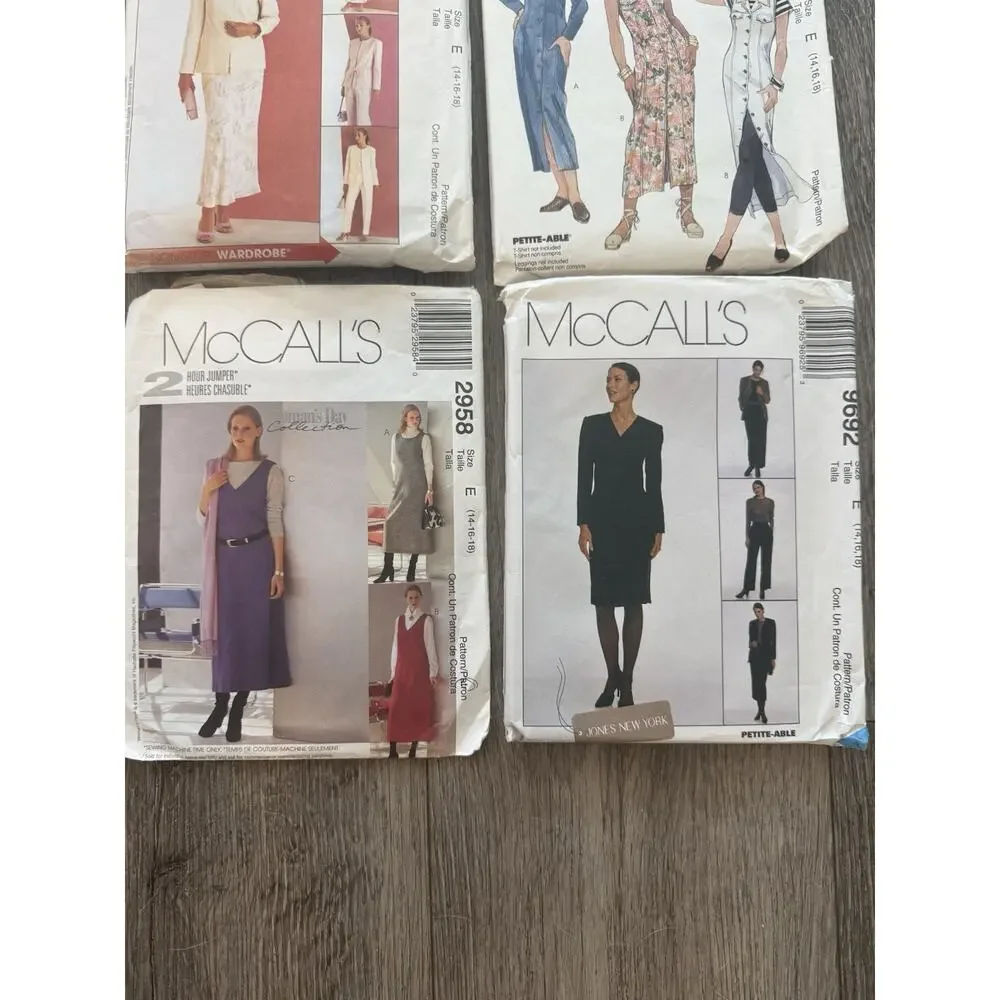 Lot of 12 Vintage McCall’s Women’s Career Wear Dress Suit Sewing Patterns